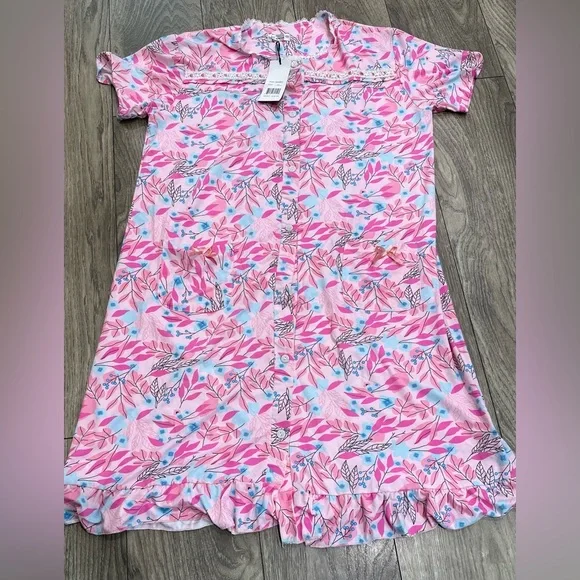 Tropical Pink and White Button-Up Dress - Picture 6 of 11